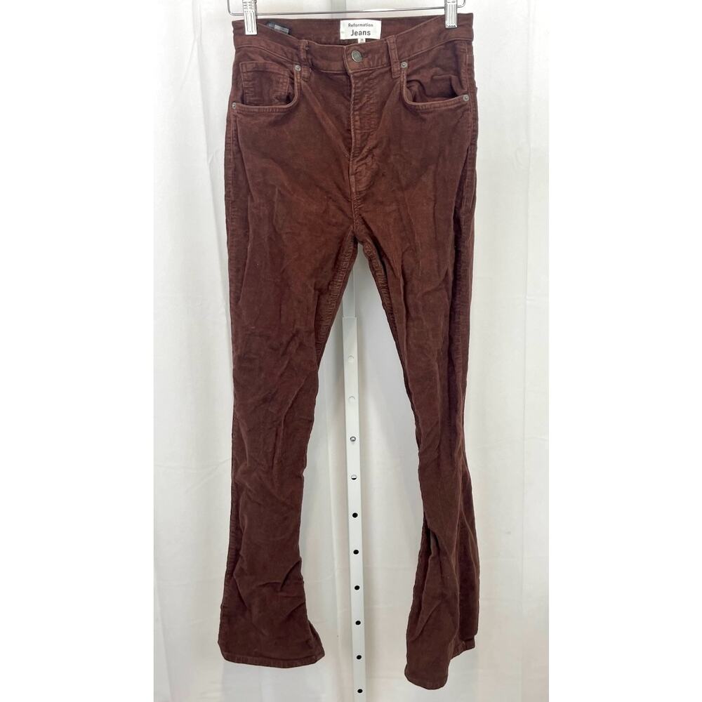 REFORMATION Jeans Peyton High Rise Bootcut Corduroy Pants Stretch Brown Size 29